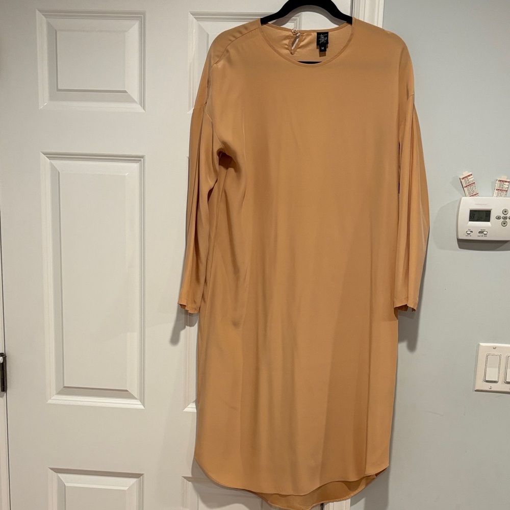 Chic Long Sleeve Tan Dress